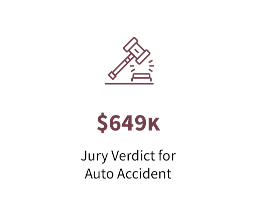 $649K Jury Verdict for Auto Accident