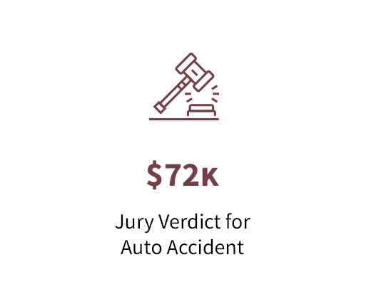 $72K Jury verdict for auto accident